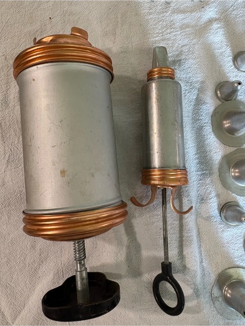 Metal Cookie Press and Decorating Set - Silver and Gold